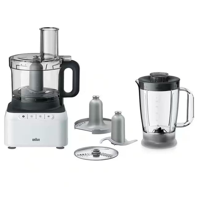 Braun PurEase Food Processor , 800 Watt White - FP 3131 WH